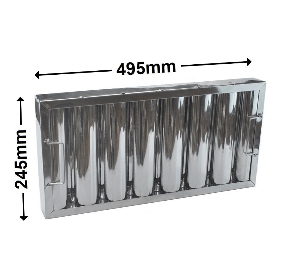 Canopy Baffle Grease Filter - 245 x 495 x 48mm (10" x 20" x 2")